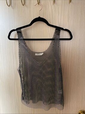 Sheer Metallic Black Mesh RAVE Camisole